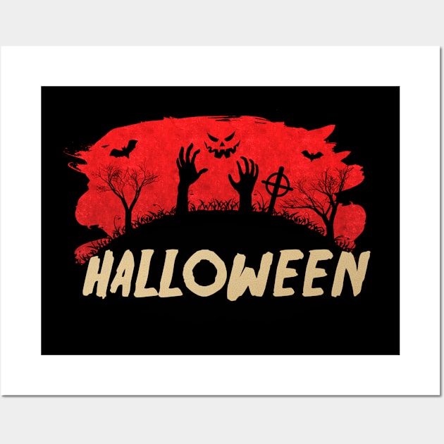 ☠ Haunted Cemetery ☠ Halloween Undead Rising Wall Art by Naumovski